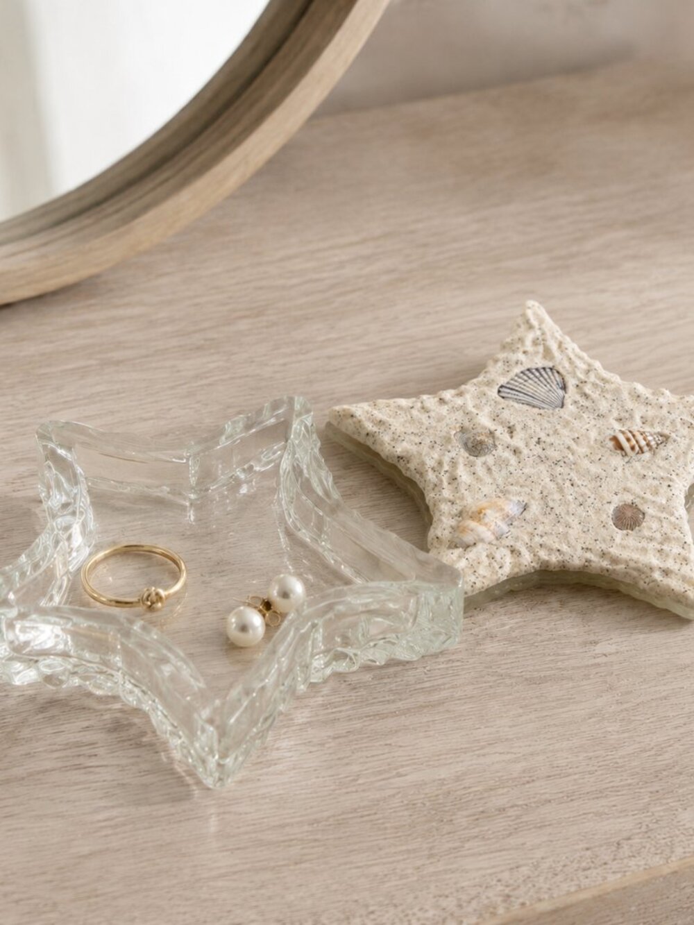 Vintage Starfish Seashell Trinket Box Made in Romania Crystal Nautical Beach
